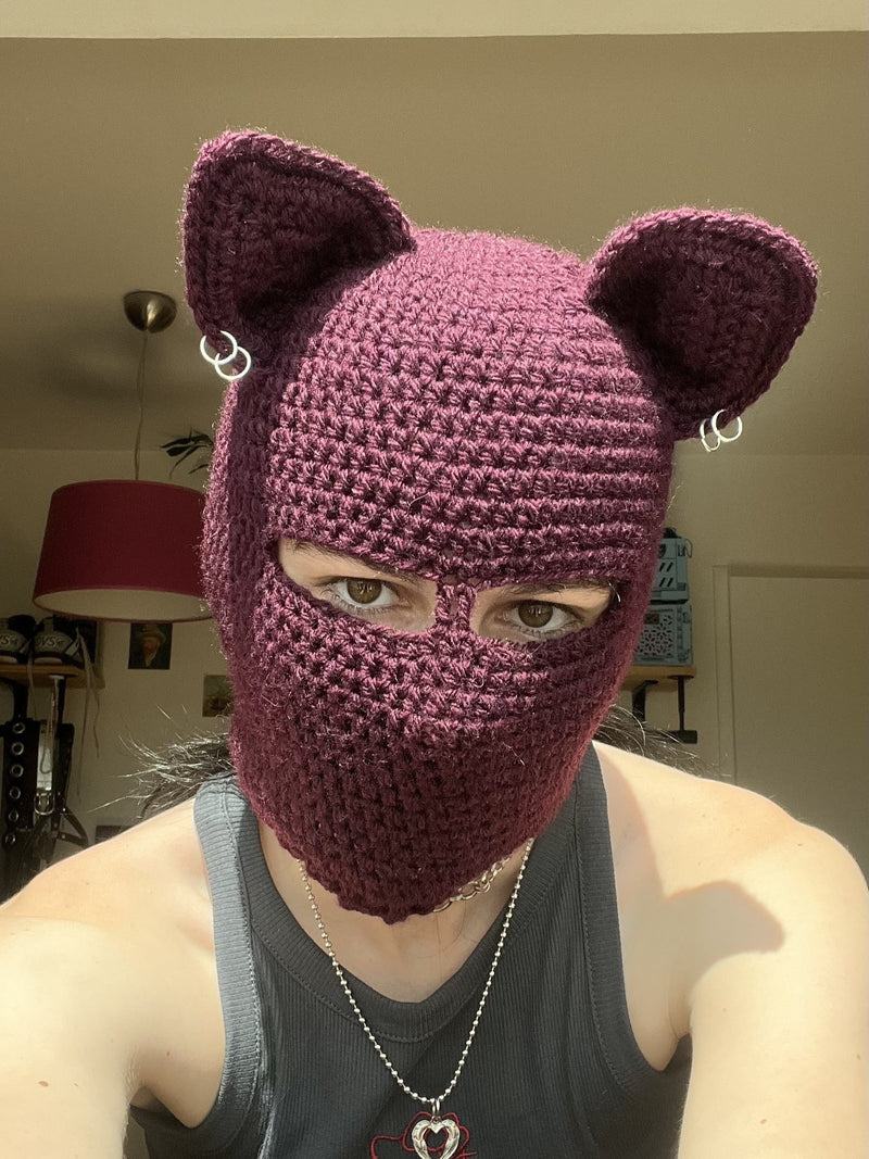 Feline crochet balaclava°